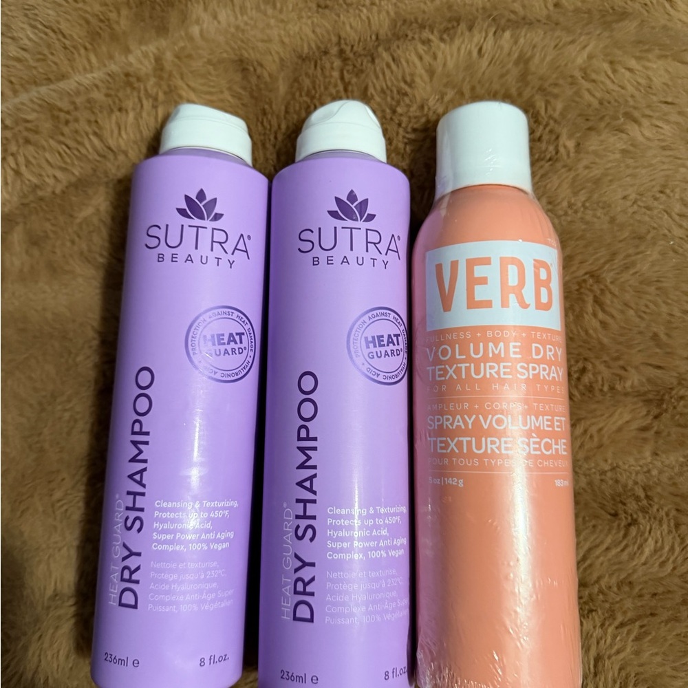 SUTRA Beauty & VERB Volume Dry Shampoo + Texture Spray - Purple & Peach Set